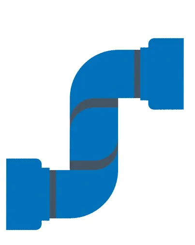Illustration d’un raccord de plomberie bleu
